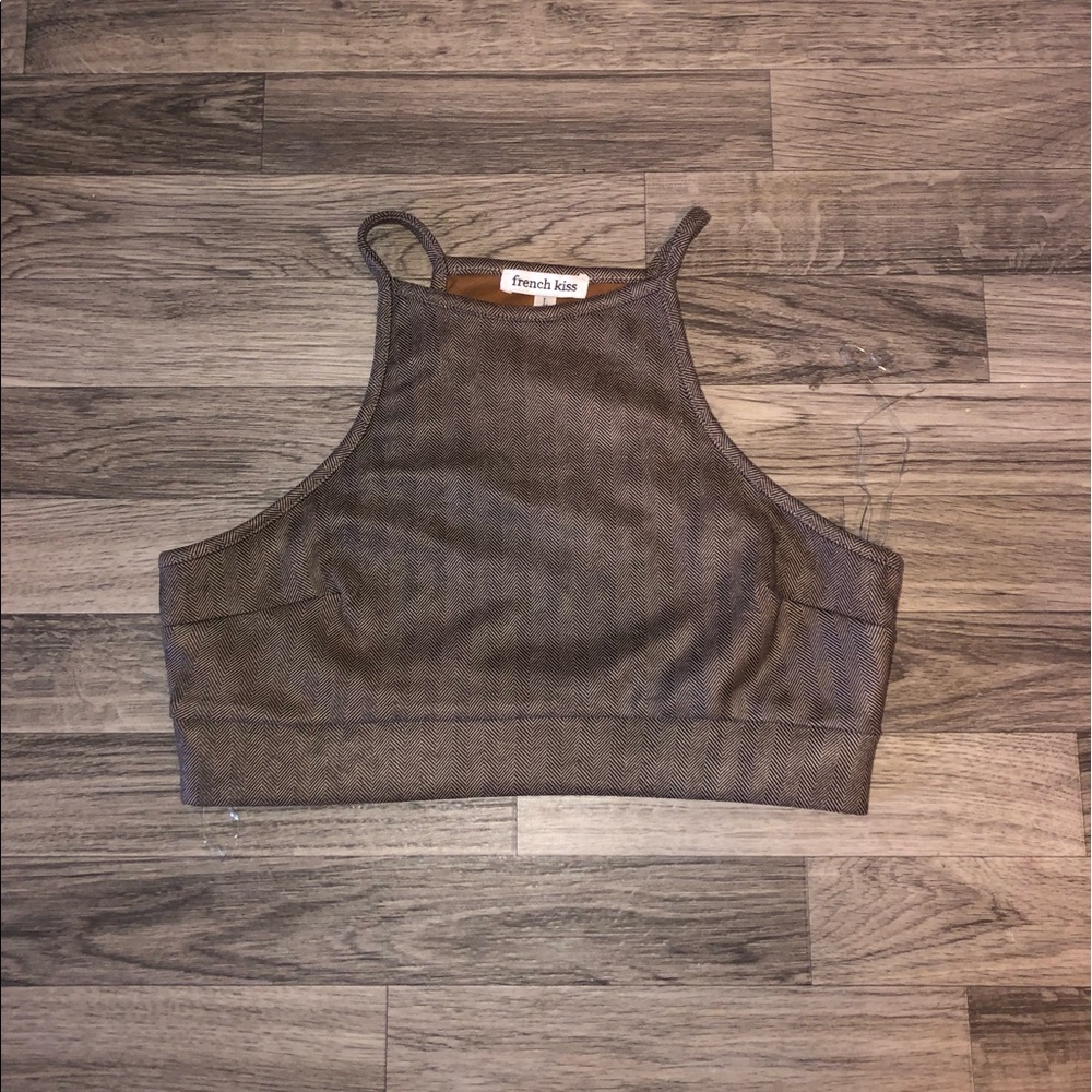 NEVER WORN LARGE BROWN FRENCH KISS RACERBACK CROP